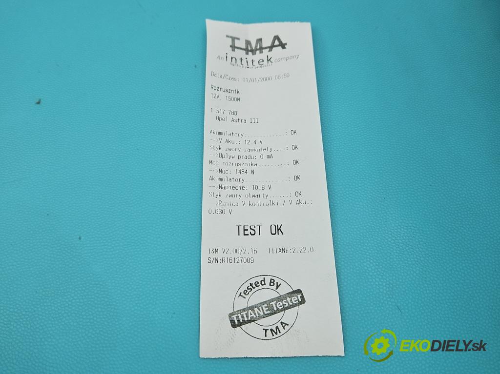 Opel Astra III 2004-2014 1.7 cdti 101 hp manual 74 kW 1686 cm3 5- startér: 8973860620 (Startér)