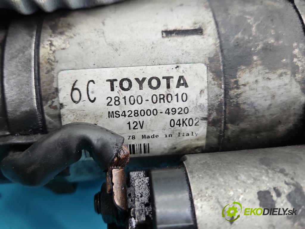 Toyota Avensis II T25 2003-2008 2.0 d4d 126 hp manual 93 kW 1998 cm3 5- startér: 28100-0R010 (Startér)