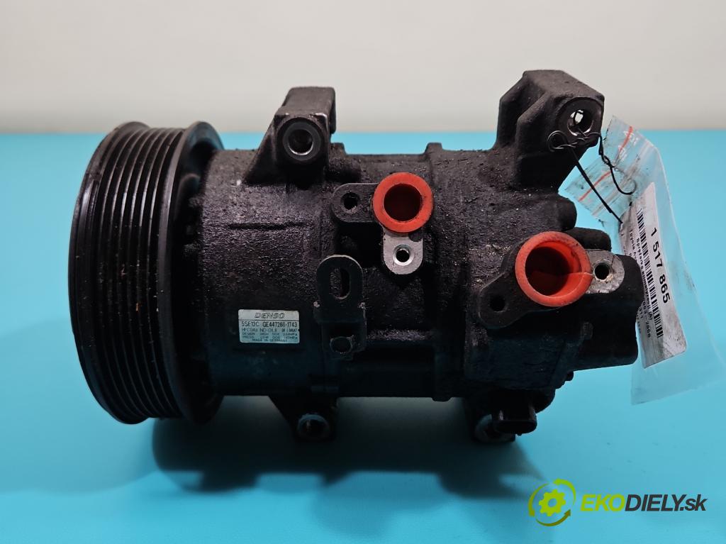 Toyota Avensis II T25 2003-2008 2.0 d4d 126 HP manual 93 kW 1998 cm3 5- Kompresor: klimatizácie 447260-1743 (Kompresor klimatizácie)