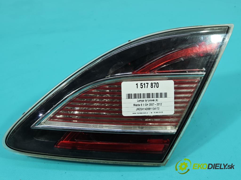 Mazda 6 II GH 2007-2012 2.0 citd 140 HP manual 103 kW 1998 cm3 5- svetlo / reflektor zadné pravé 132-41055 (Kľučka dverí ostatné)