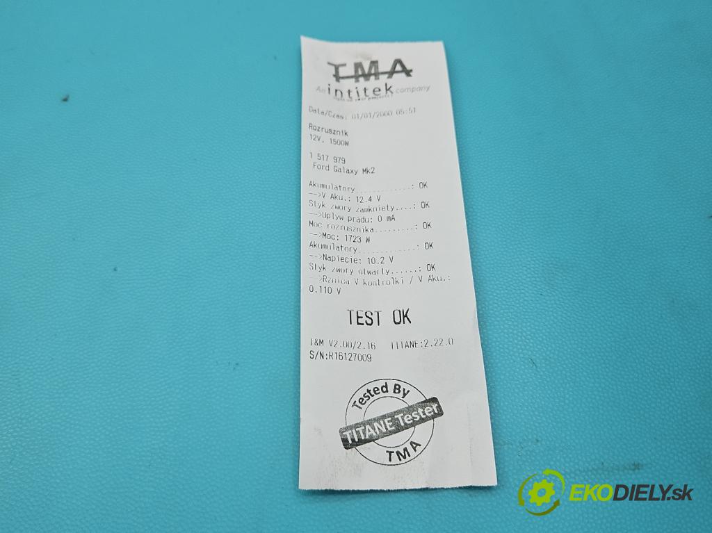 Ford Galaxy Mk2 2006-2015 2.0 TDCI 140 hp manual 103 kW 1999 cm3 5- startér: 6G9N-11000-FA (Startér)