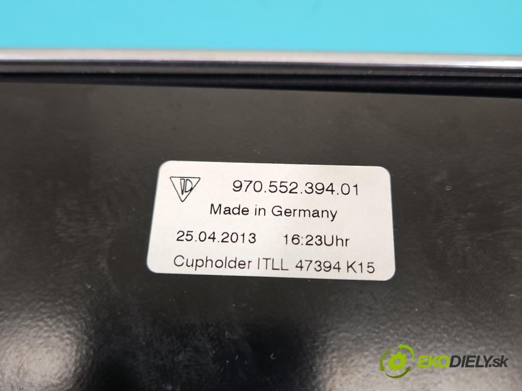 Porsche Panamera I 970 2009-2016 3.0 v6 420hp automatic 309 kW 2997 cm3 5- Rukojeť: na napoje: 97055239401 (Držák nápojů)