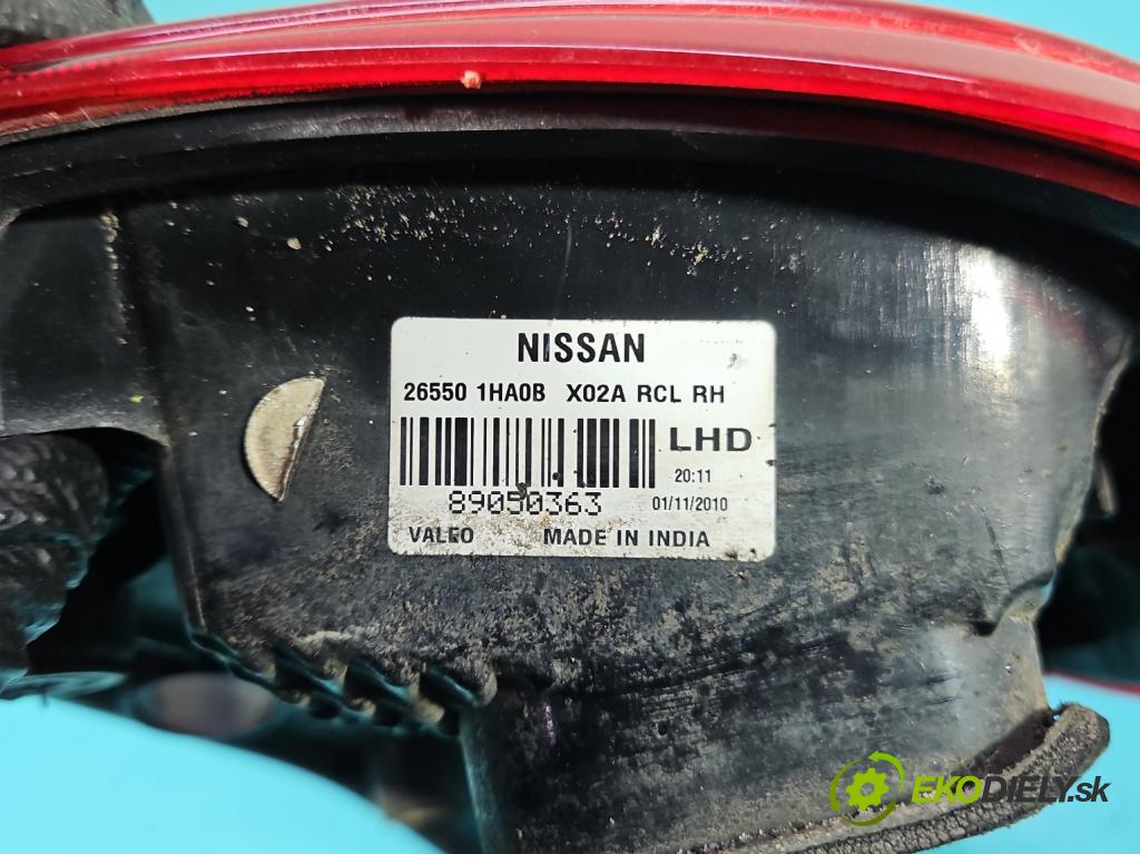 Nissan Micra K13 2010-2017 1.2 16v 80 HP manual 59 kW 1198 cm3 5- svetlo / reflektor zadné pravé 89050363 (Kľučka dverí ostatné)