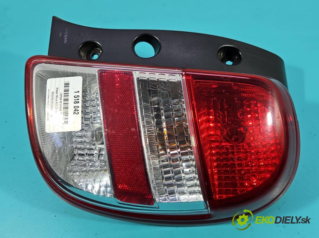 Nissan Micra K13 2010-2017 1.2 16v 80 HP manual 59 kW 1198 cm3 5- svetlo / reflektor zadné pravé 89050363 (Kľučka dverí ostatné)