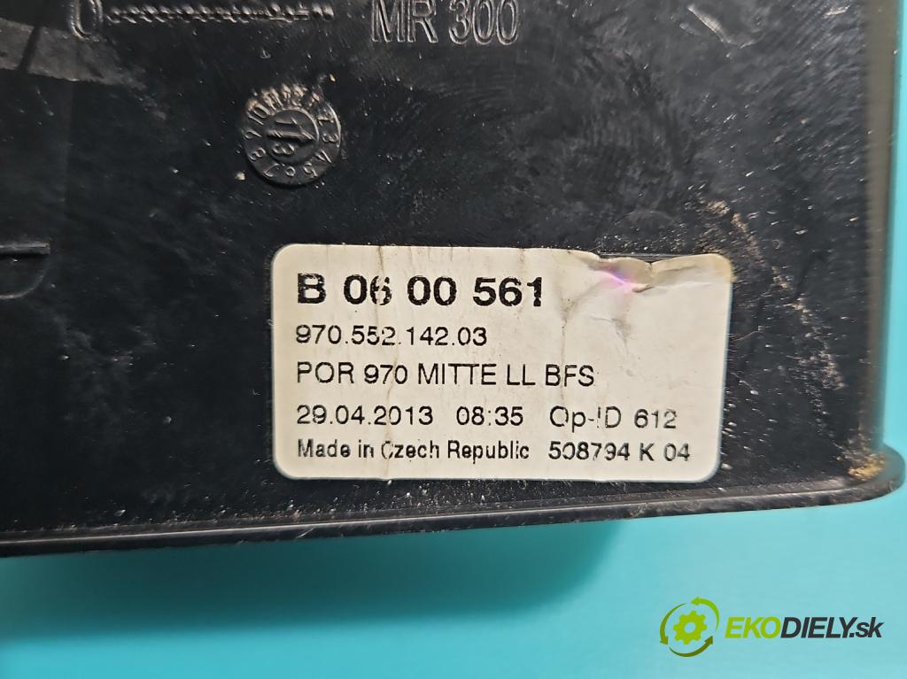 Porsche Panamera I 970 2009-2016 3.0 v6 420hp automatic 309 kW 2997 cm3 5- Mřížka: topení medián: 97055214203 (Mřížka topení)