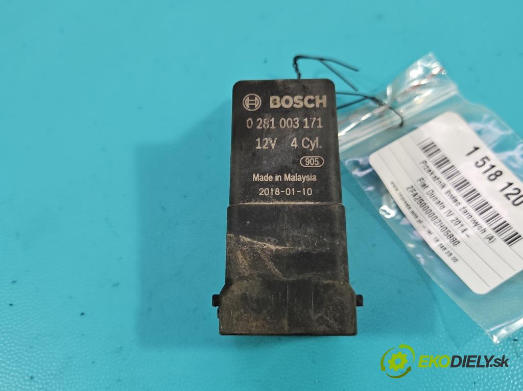 Fiat Ducato IV 2014- 2.3 jtd 150 HP manual 110 kW 2287 cm3 2- Relé: svíčky: zařicích: 0281003171 (Relé)