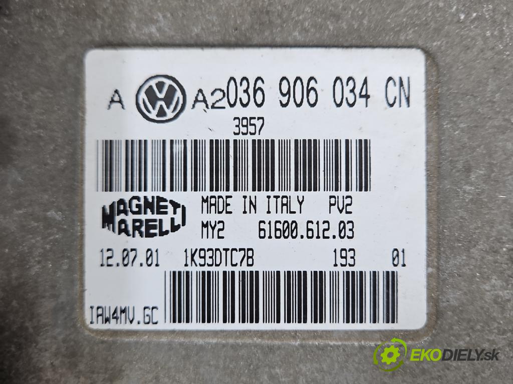 Vw Golf IV 1997-2003 1.6 16v 105 HP manual 77 kW 1598 cm3 5- riadiaca jednotka motora 036906034CN