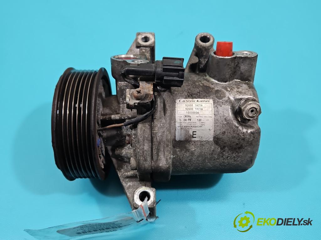 Nissan Micra K13 2010-2017 1.2 16v 80 HP manual 59 kW 1198 cm3 5- Kompresor: klimatizácie 926001HC5A (Kompresor klimatizácie)