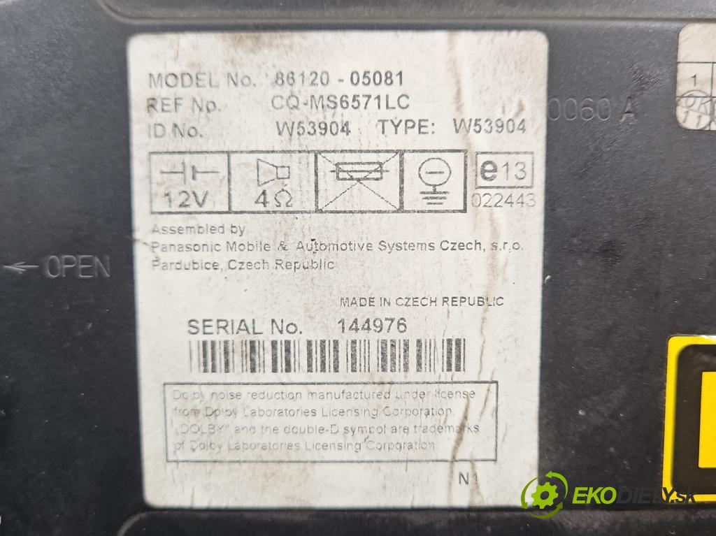 Toyota Avensis II T25 2003-2008 2.0 d4d 116 HP manual 85 kW 1995 cm3 5- Radio originál 86120-05081