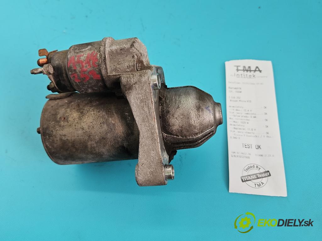 Nissan Micra K13 2010-2017 1.2 16v 80 hp manual 59 kW 1198 cm3 5- startér: 1196052A (Startér)