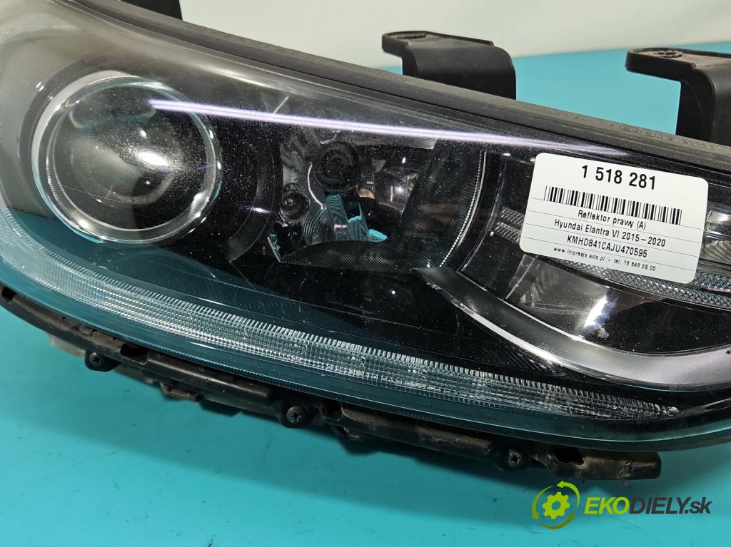 Hyundai Elantra VI 2015-2020 1.6 16v 128 HP manual 93.8 kW 1591 cm3 4- Reflektor: pravý 92102-F2 (Svetlo predné pravé)