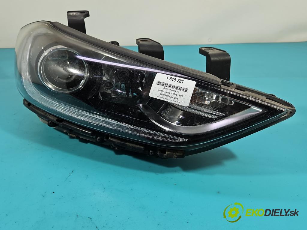 Hyundai Elantra VI 2015-2020 1.6 16v 128 HP manual 93.8 kW 1591 cm3 4- Reflektor: pravý 92102-F2 (Svetlo predné pravé)