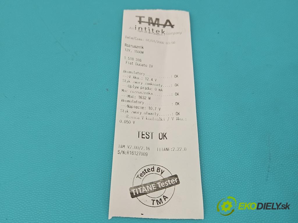 Fiat Ducato IV 2014- 2.3 jtd 150 hp manual 110 kW 2287 cm3 2- startér: 0001115117 (Startér)