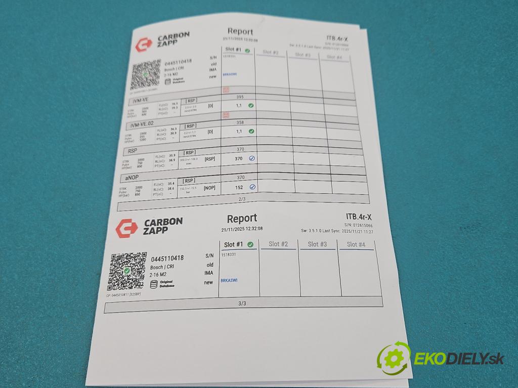 Fiat Ducato IV 2014- 2.3 jtd 150 hp manual 110 kW 2287 cm3 2- vstřikovač 0445110418 (Vstřikovač paliva)