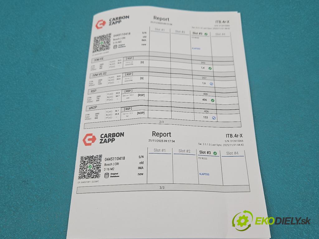 Fiat Ducato IV 2014- 2.3 jtd 150 hp manual 110 kW 2287 cm3 2- vstřikovač 0445110418 (Vstřikovač paliva)