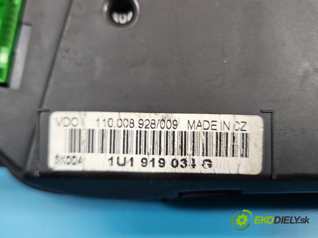 Skoda Octavia I 1996-2010 1.9 tdi 110 HP manual 81 kW 1896 cm3 5- prístrojovka/ budíky 1U1919034G (Prístrojová doska)