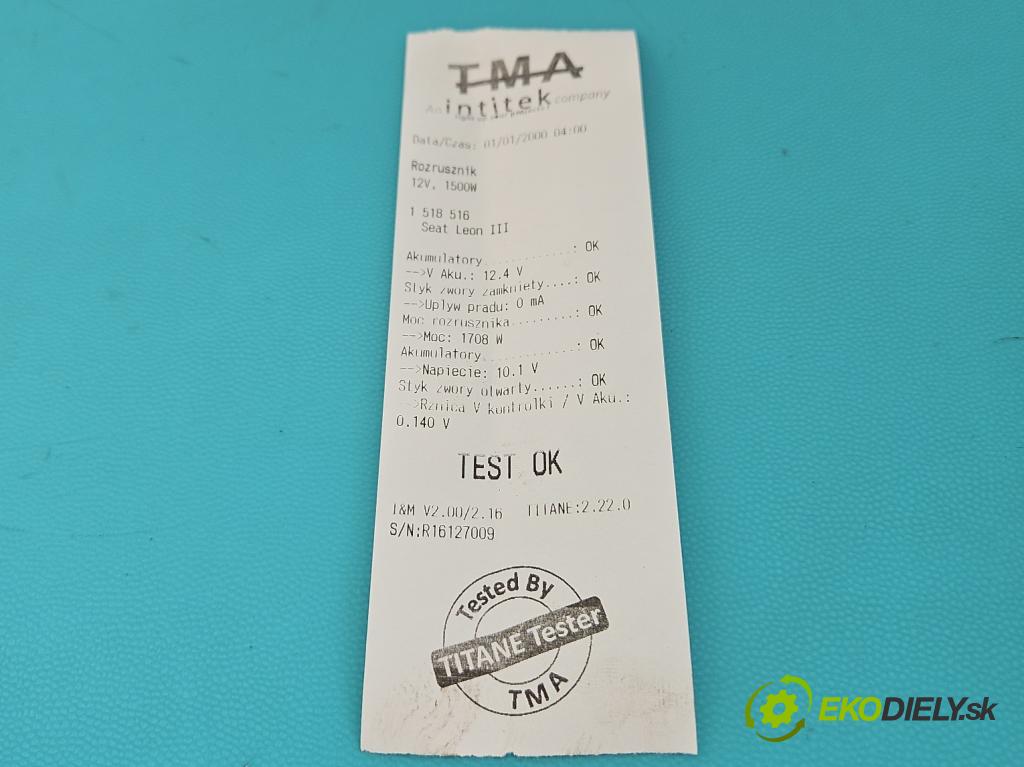 Seat Leon III 2012-2020 2.0 tdi 150 hp automatic 110 kW 1968 cm3 5- startér: 02E911023T (Startér)