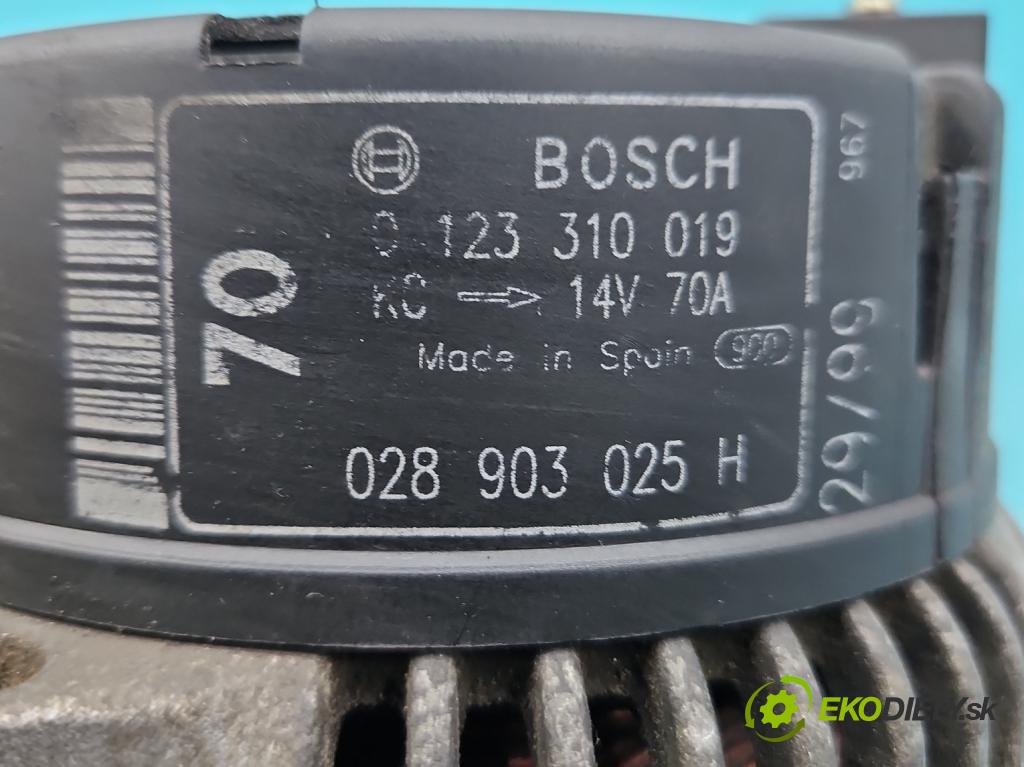 Vw Polo III 6N 1994-2001 1.6 75 HP manual 55 kW 1598 cm3 5- Alternator 0123310019 (Alternátor)