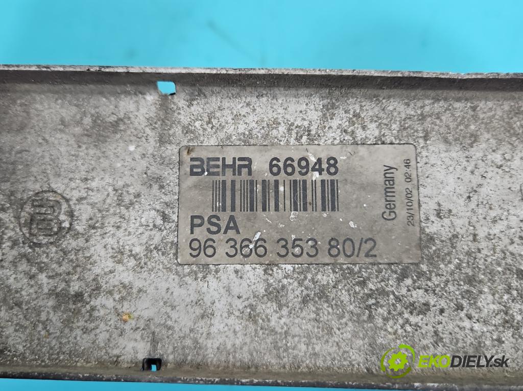 Peugeot 307 2.0 hdi 109 hp manual 80 kW 1997 cm3 5- Intercooler 9636635380 (Intercooler (chladič stlačeného vzduchu))