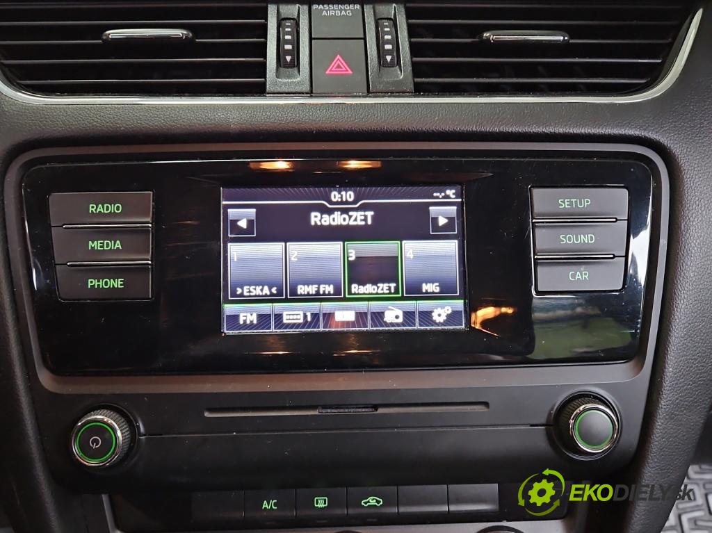 Skoda Octavia III 2013- 1.6 tdi 110 HP manual 81 kW 1598 cm3 5- Radio originál 5E0035871A