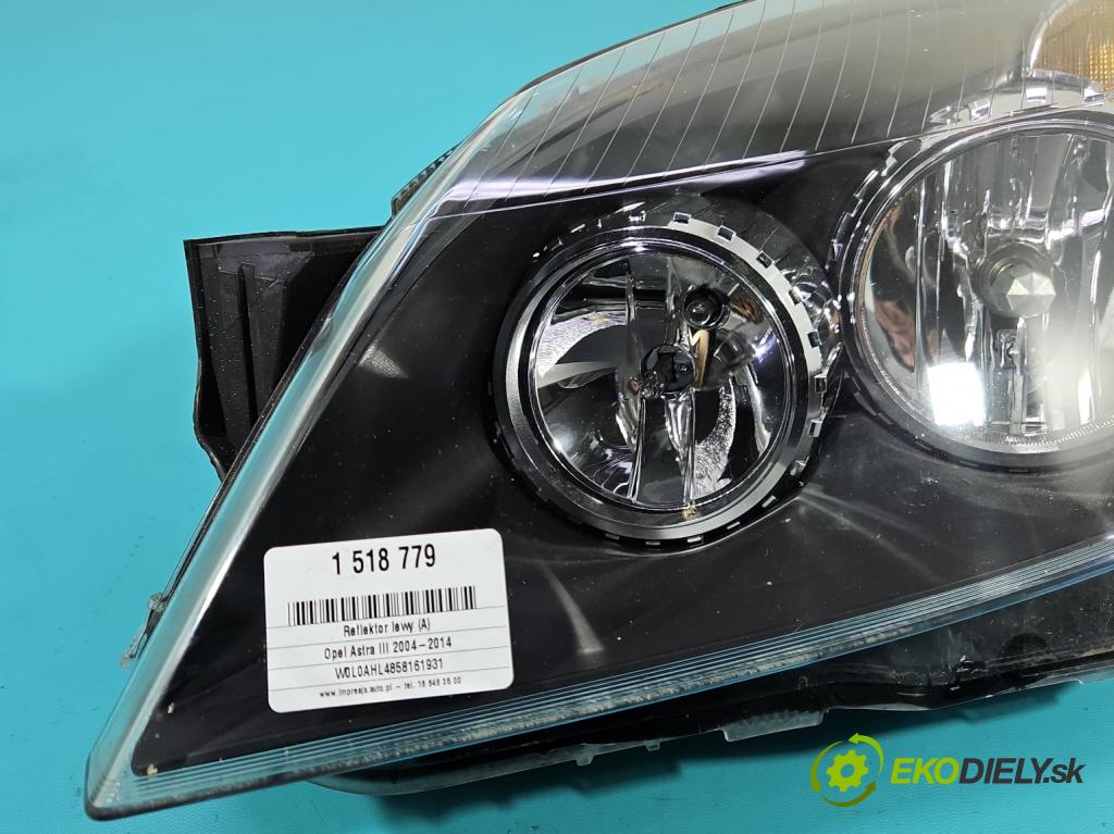 Opel Astra III 2004-2014 1.7 CDTI 80 HP manual 59 kW 1686 cm3 5- Reflektor: ľavý  (Kľučka dverí ostatné)
