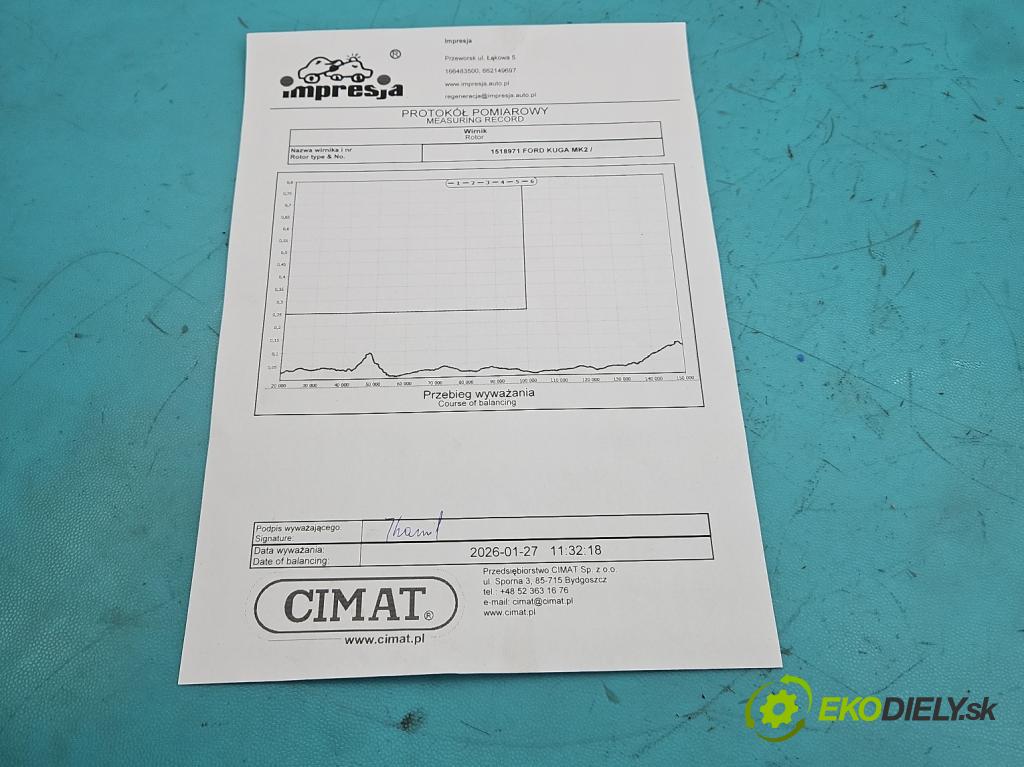 Ford Kuga Mk2 2013-2019 1.5 120 hp manual 88.3 kW 1498 cm3 5- Turbodmychadlo repasováno 16399700018