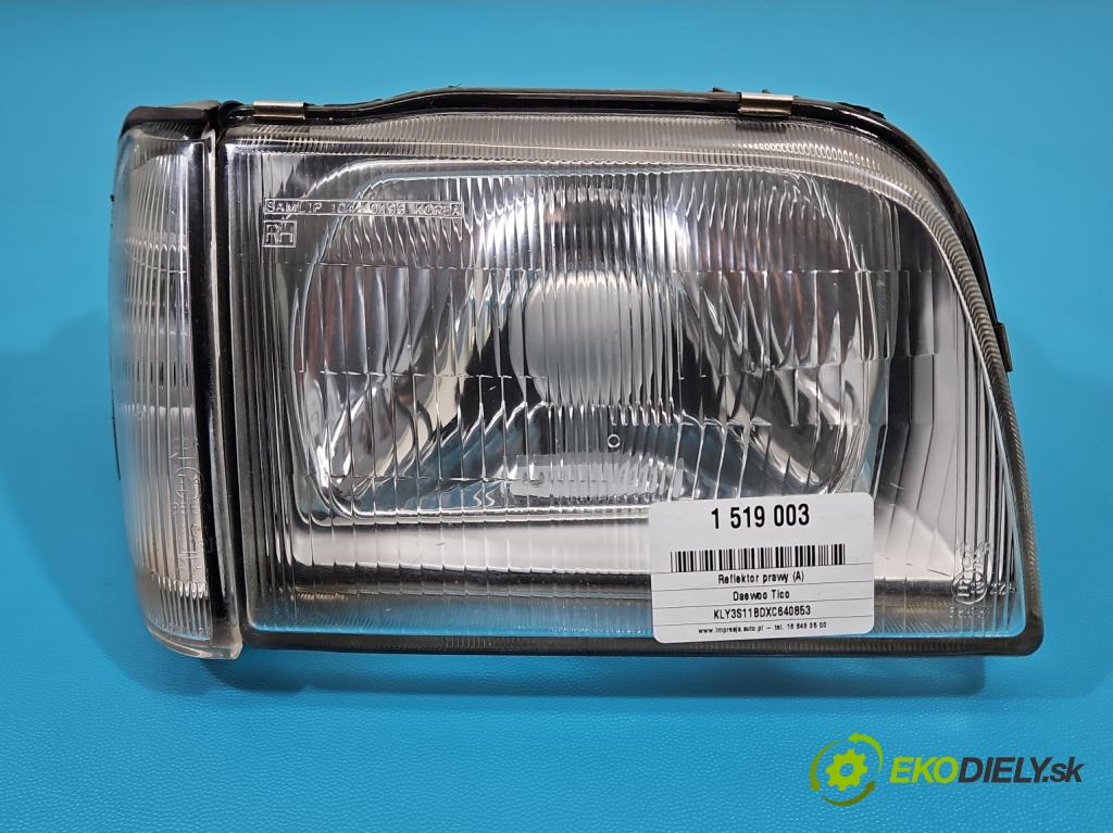 Daewoo Tico 0.8b 41 HP manual 30 kW 796 cm3 5- Reflektor: pravý  (Svetlo predné pravé)