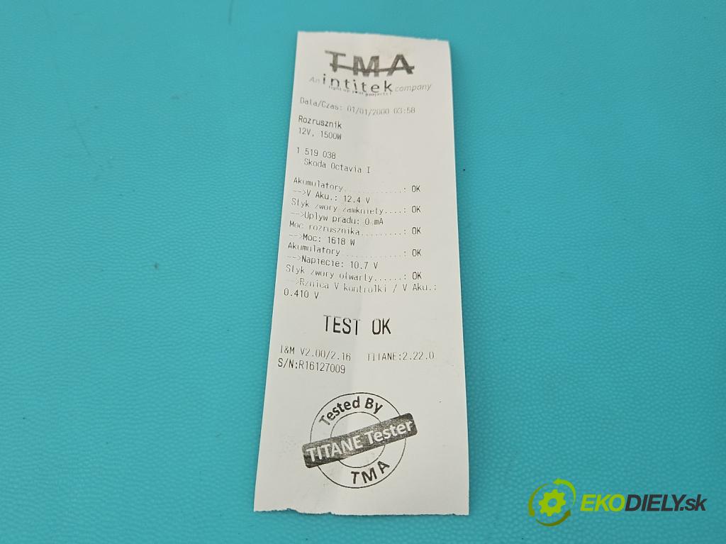 Skoda Octavia I 1996-2010 1.9 tdi 110 hp manual 81 kW 1896 cm3 5- startér:  (Startér)