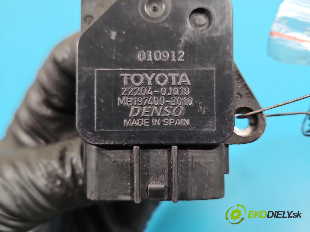 Toyota Yaris I 1999-2005 1.0 VVTI 68 HP manual 50 kW 998 cm3 5- průtokoměr: 22204-0J010 (Váha vzduchu)