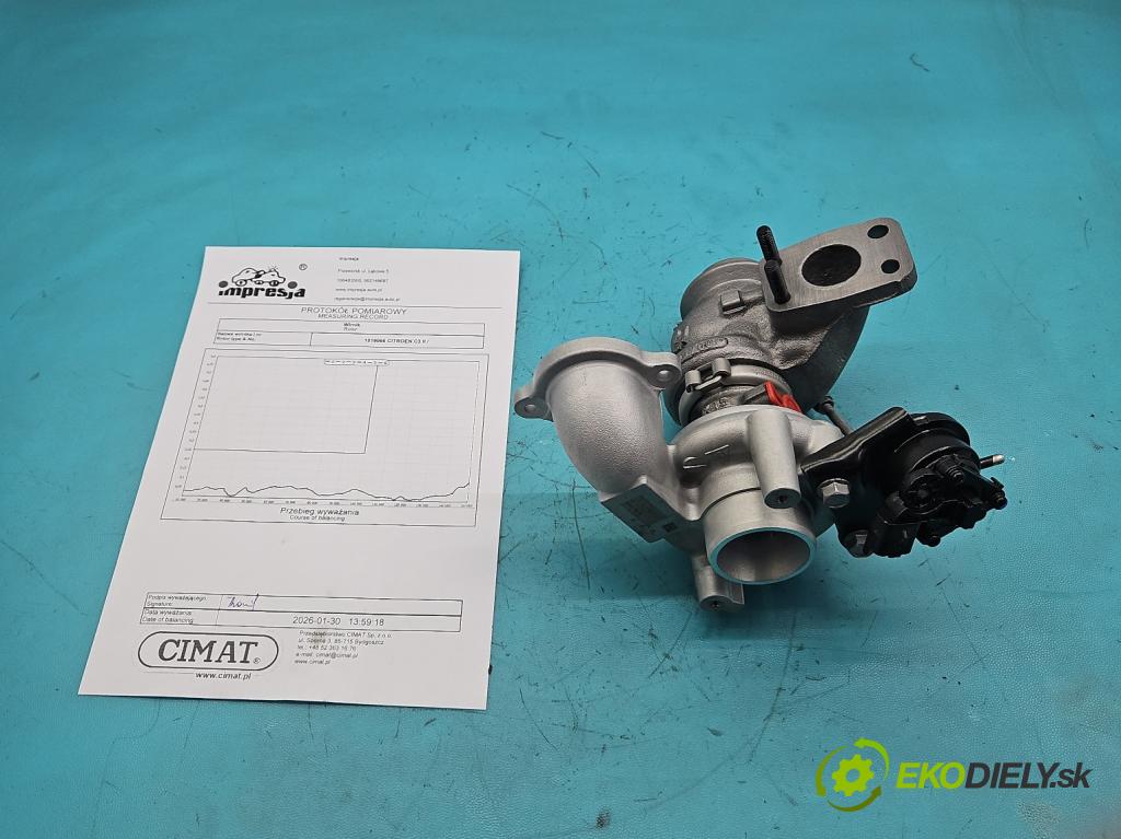 Citroen C3 II 2009-2016 1.6 hdi 92 hp manual 68 kW 1560 cm3 5- Turbodmychadlo repasováno 49373-02003