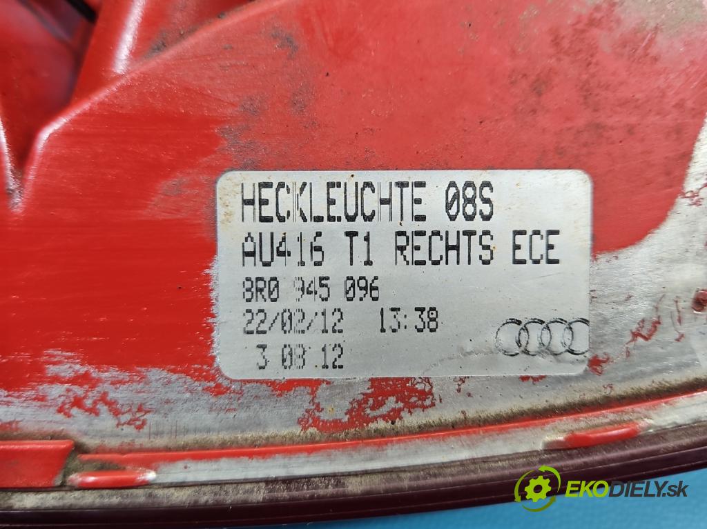Audi Q5 2008-2016 3.0 tfsi: 272 HP automatic 200 kW 2995 cm3 5- svetlo / reflektor zadné pravé nárazník 8R0945096