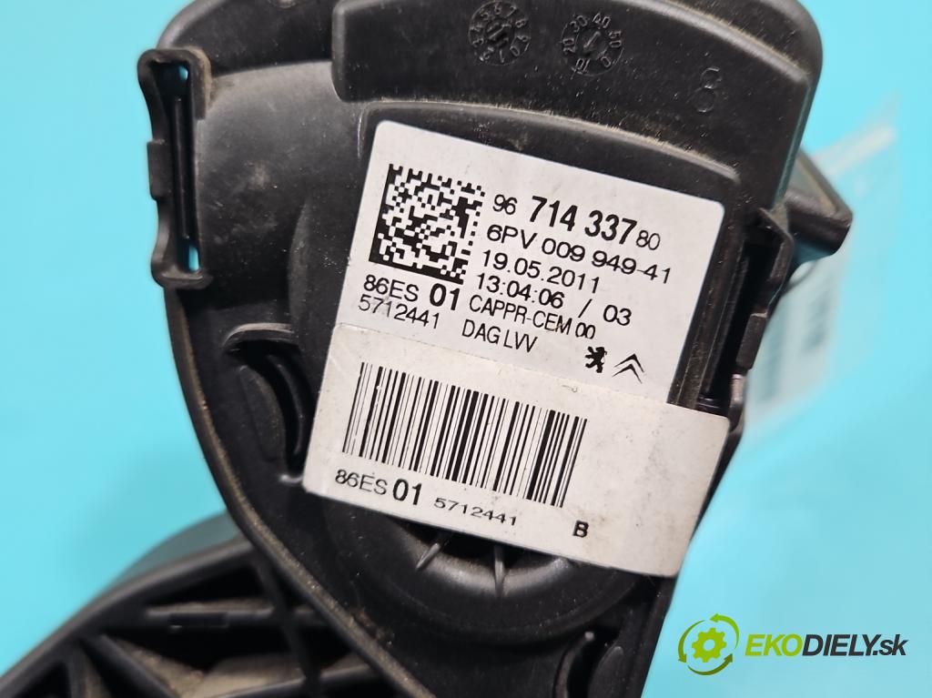 Citroen C3 II 2009-2016 1.6 hdi 92 HP manual 68 kW 1560 cm3 5- pedal plyn potenciometr: 9671433780