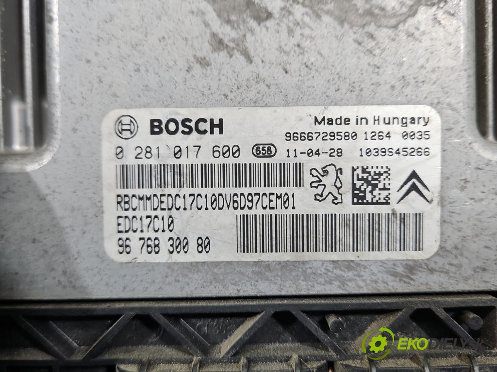 Citroen C3 II 2009-2016 1.6 hdi 92 HP manual 68 kW 1560 cm3 5- riadiaca jednotka motora 0281017600