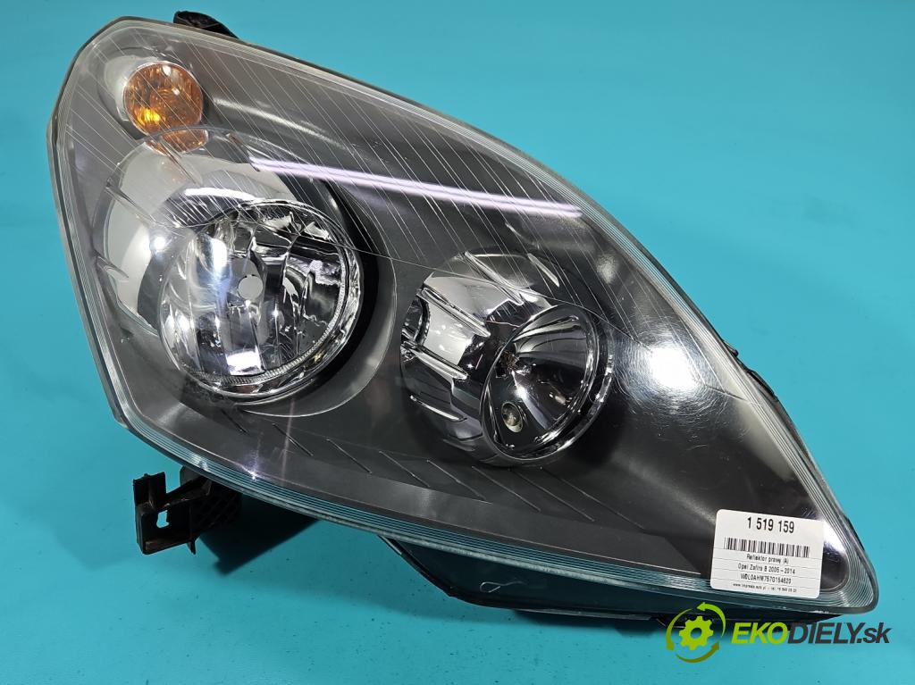 Opel Zafira B 2005-2014 1.9 CDTI 101 HP manual 74 kW 1910 cm3 5- Reflektor: pravý  (Svetlo predné pravé)