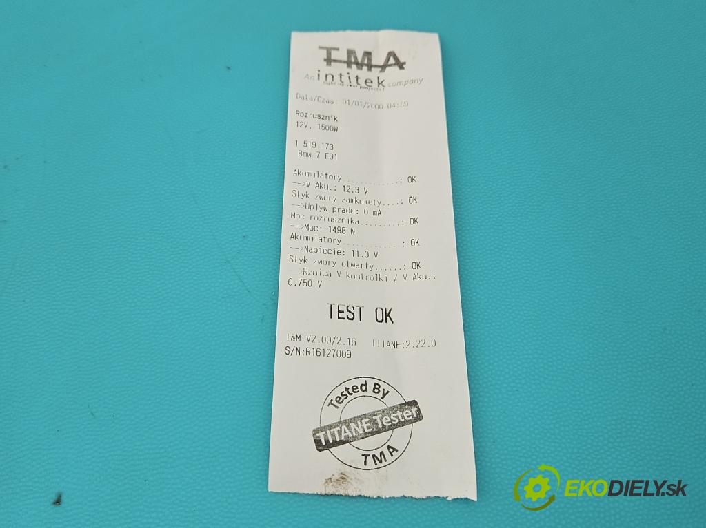 Bmw 7 F01 2008-2015 3.0d 245KM automatic 180 kW 2993 cm3 4- startér: 0001115069 (Startér)