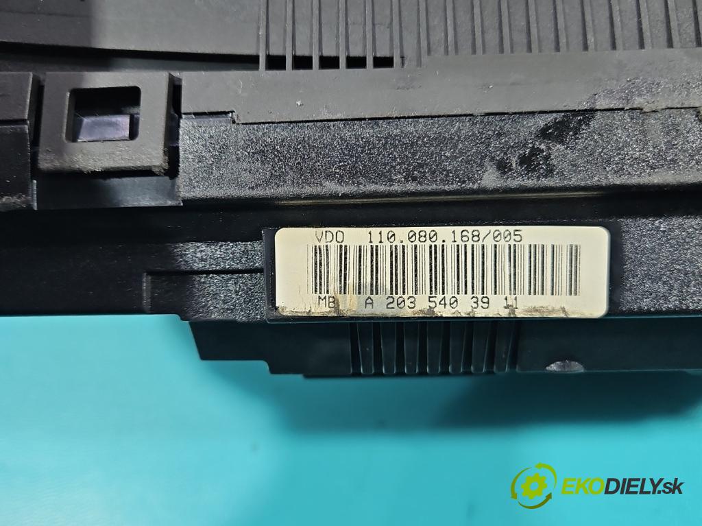 Mercedes C W203 2000-2007 2.2 CDI 116 HP manual 85 kW 2148 cm3 4- prístrojovka/ budíky A2035403911 (Prístrojová doska)