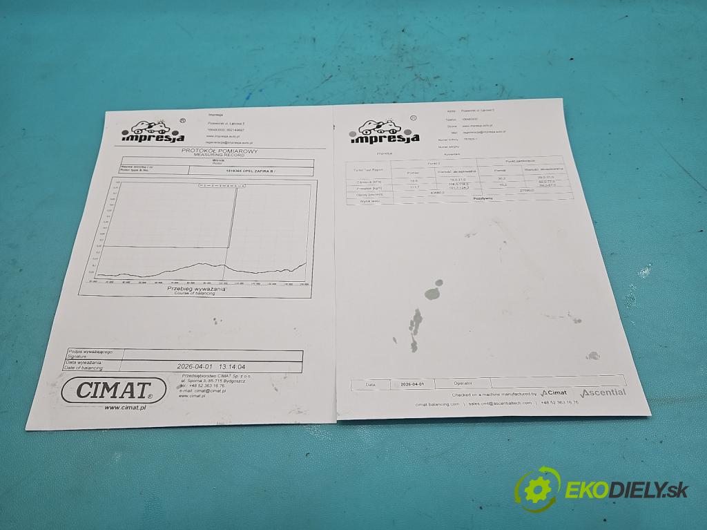 Opel Zafira B 2005-2014 1.9 CDTI 101 HP manual 74 kW 1910 cm3 5- turbodúchadlo, turbo repasovaná 767835-1