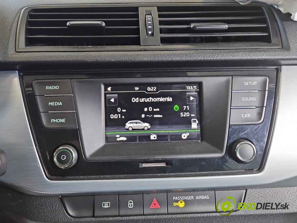Skoda Fabia III 2014- 2021 1.2 TSI 110 HP manual 81 kW 1197 cm3 5- Radio originál 6V0035871D