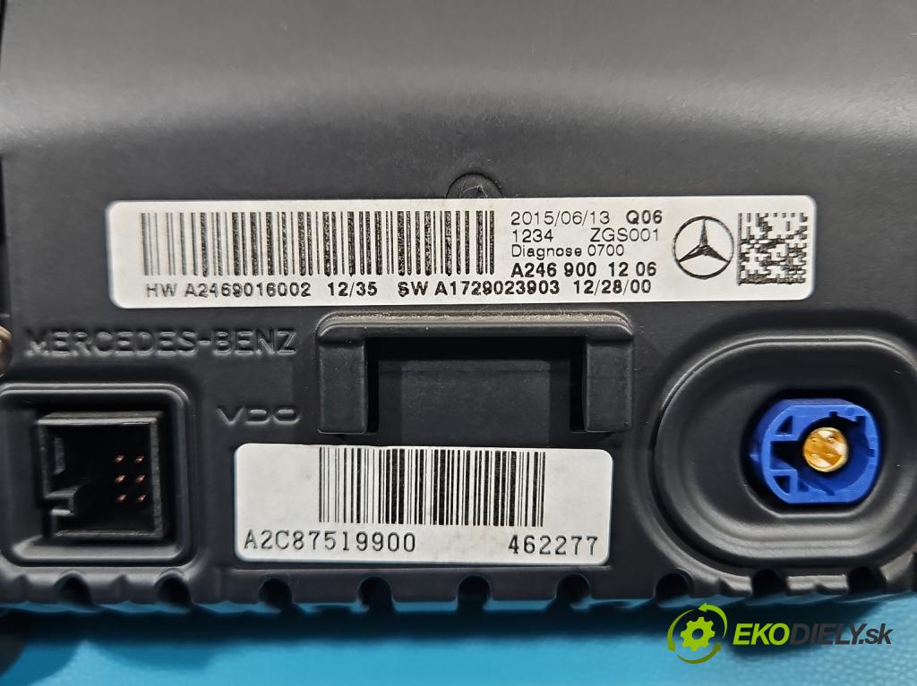 Mercedes A W176 2012-2018 1.5 CDI 109 HP manual 80 kW 1461 cm3 5- Zobrazit: A2469001206 (Prístrojová doska)