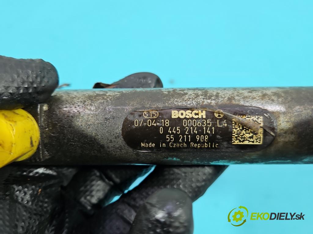 Fiat Punto Grande 1.3 JTD 90 HP manual 66 kW 1248 cm3 3- lišta vstrekovacia 0445214141 (Vstrekovacia lišta)