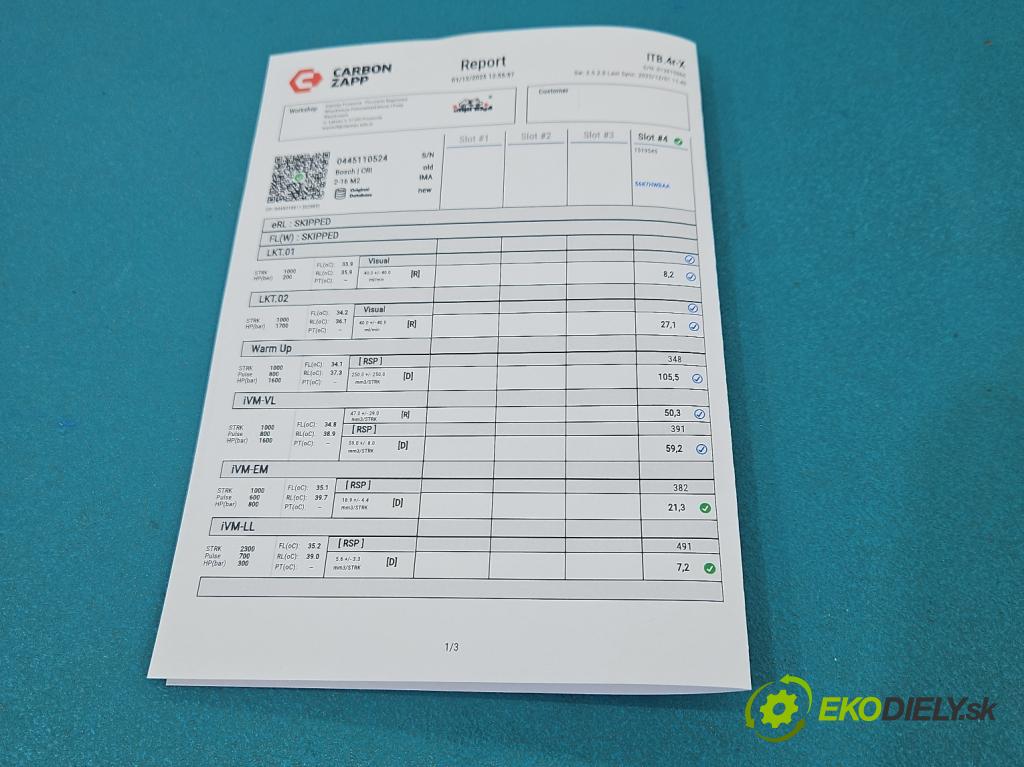 Fiat Tipo II 2015- 1.6 jtd (55260384) 120 HP manual 88 kW 1598 cm3 5- vstrek 0445110524 (Vstrekovač paliva)