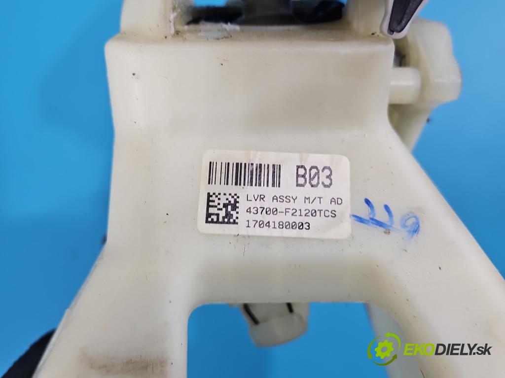 Hyundai Elantra VI 2015-2020 1.6 16v 128 HP manual 93.8 kW 1591 cm3 4- Páka: Změny: stupeň,rýchlosť 43700-F2120TCS (Rýchlostná páka (kulisa))