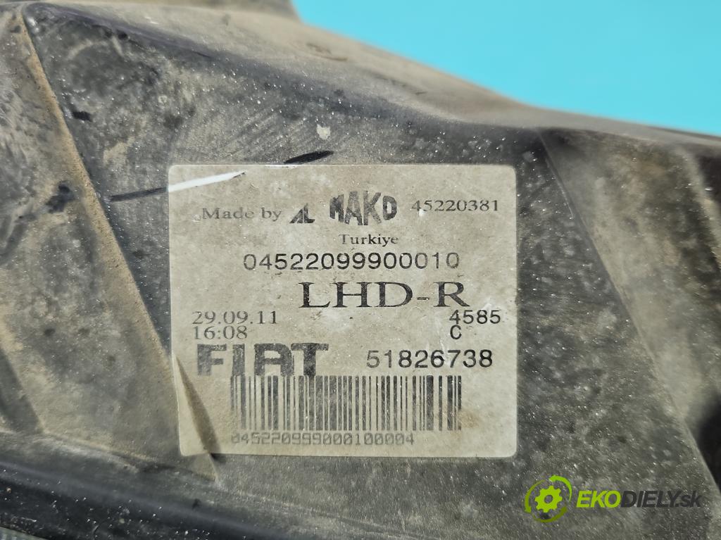 Fiat Linea 1.4 T 120 HP manual 88 kW 1368 cm3 4- Reflektor: pravý 45220381 (Svetlo predné pravé)