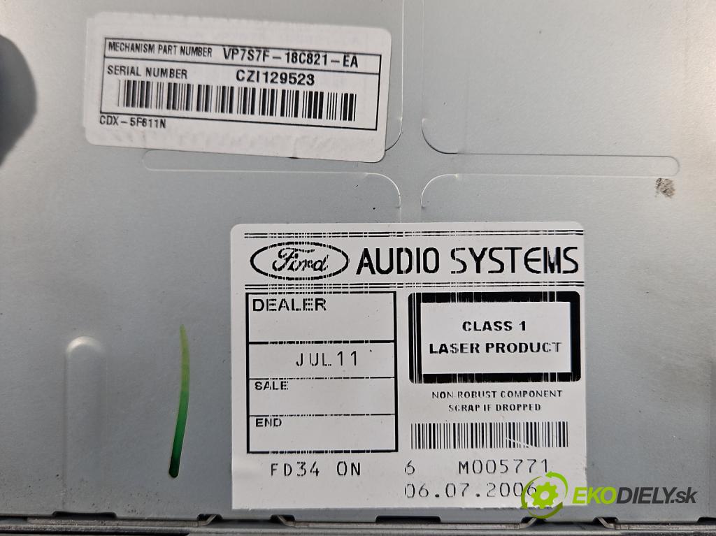 Ford S-max I 2006-2015 2.0 TDCI 140 HP manual 103 kW 1997 cm3 5- Radio originál 6M2T-18B988-AC