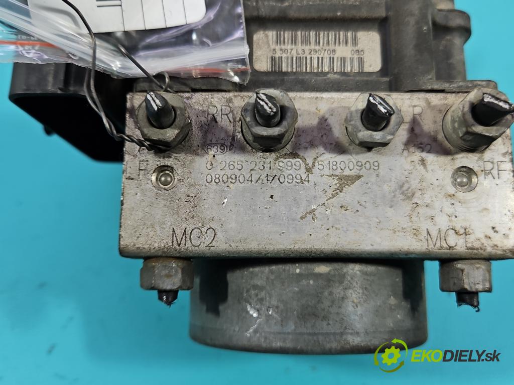 Fiat Linea 1.4 T 120 HP manual 88 kW 1368 cm3 4- čerpadlo abs 0265231999 (Pumpa ABS)