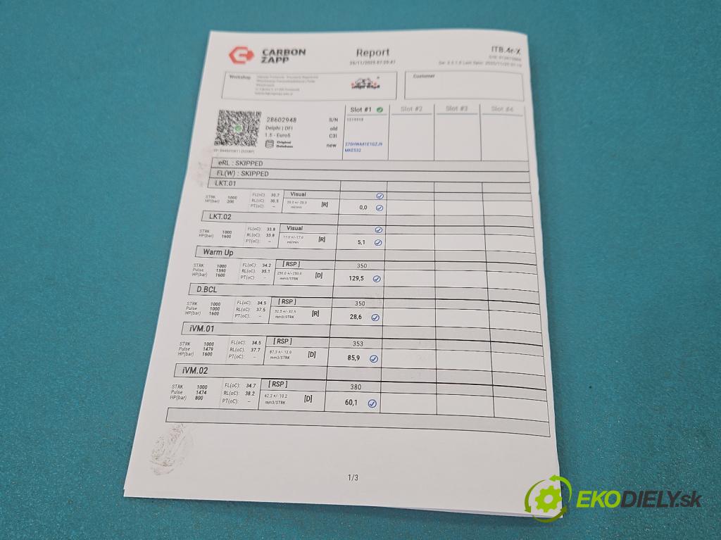 Citroen C4 Grand Picasso II 2013-2022 2.0 HDI 163 hp automatic 120 kW 1997 cm3 5- vstřikovač 28602948 (Vstřikovač paliva)