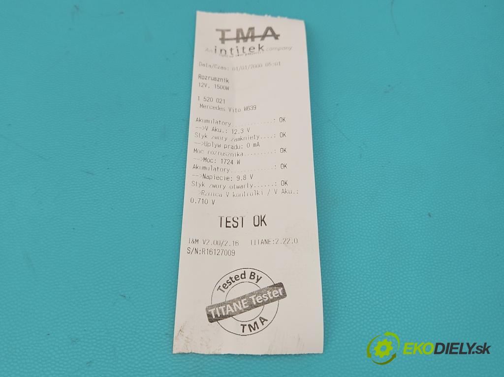 Mercedes Vito W639 2003-2014 2.2 cdi (646982) 150 hp manual 110 kW 2148 cm3 5- startér: 0051511301 (Startér)