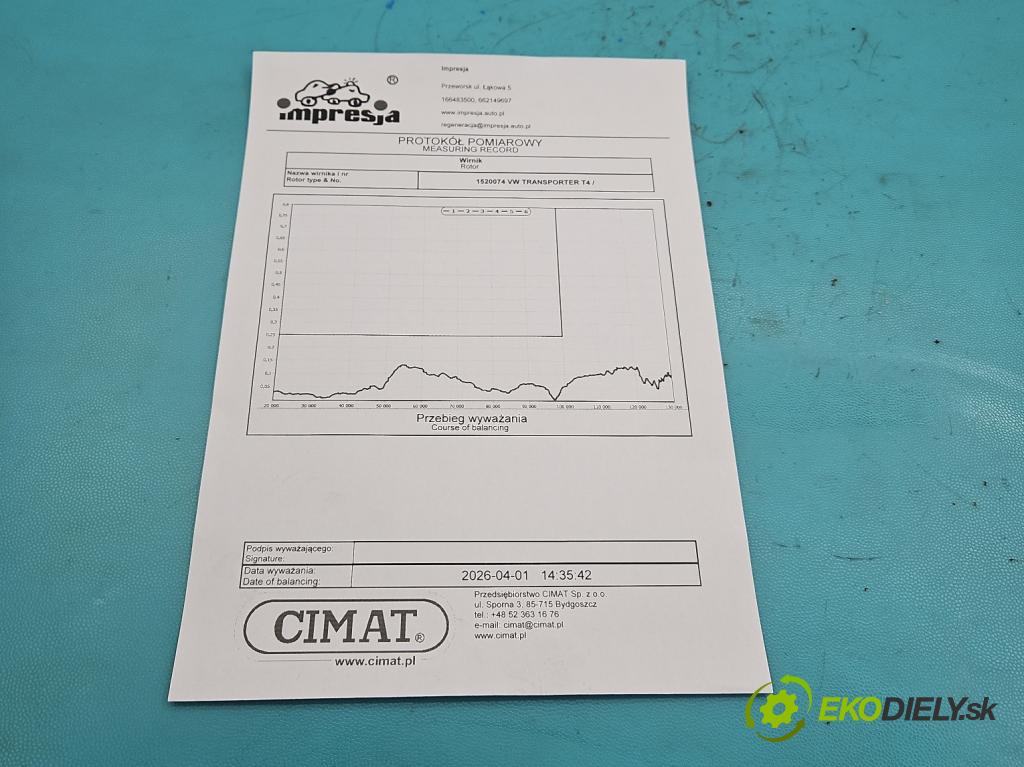 Vw Transporter T4 1990-2003 2.5 TDI 88 HP manual 65 kW 2461 cm3 5- turbodúchadlo, turbo repasovaná K147018