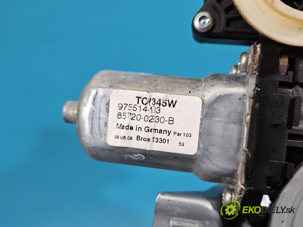Toyota Auris I 2006-2013 1.6 VVTI 124 hp manual 91 kW 1598 cm3 5- mechanismus stahování přední levý 85702-02020