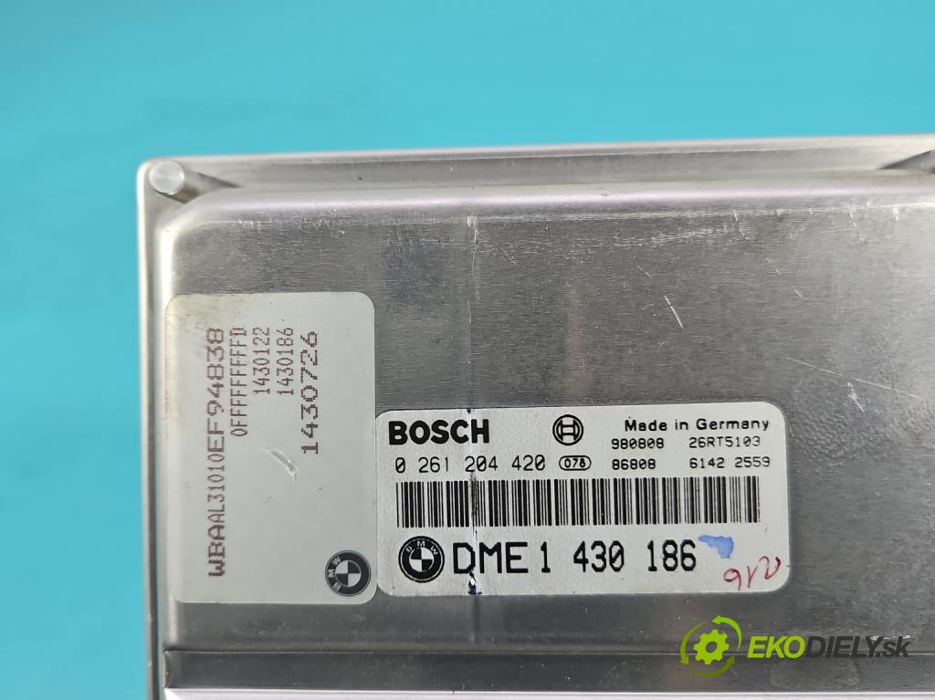 Bmw 3 E46 1998-2007 1.9b: 118 HP automatic 87 kW 1895 cm3 4- riadiaca jednotka motora 0261204420